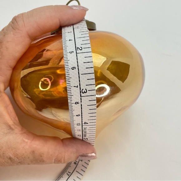 VINTAGE Kugel Style Marigold Teardrop Glass Christmas Tree Ornament - Picture 4 of 11